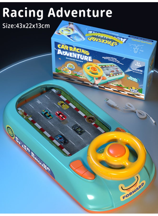 Cross-Border New Children's Racing Game Console Obstacle Avoidance Adventure Puzzle Steering Wheel Toy Tabletop Game